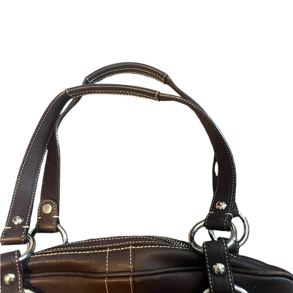 Coach 10581 Brown Leather Soho Large Satchel Carry All Bowling Bag Purse - Picture 7 of 10
